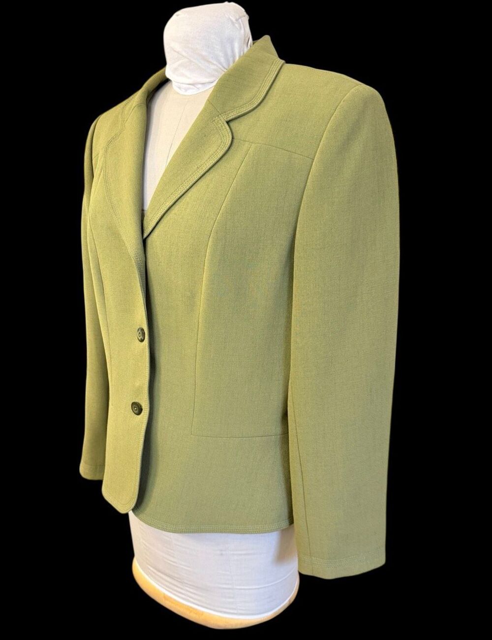 Le Suit Celery Green 3-Button Lined Blazer Set In Waist Sz. 14 Career Profession - Picture 9 of 13